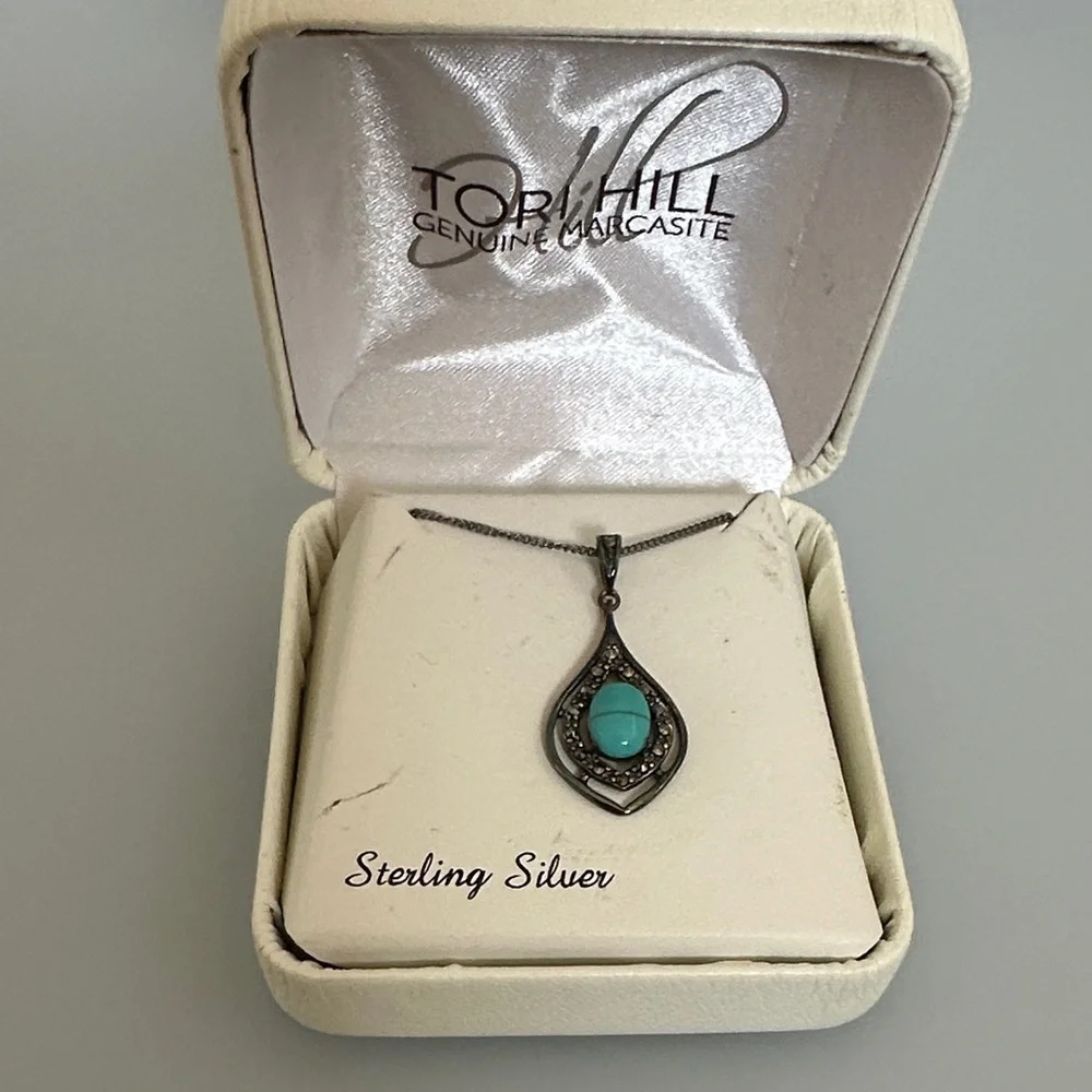 Tori Hill Sterling Silver Necklace with Turquoise Stone